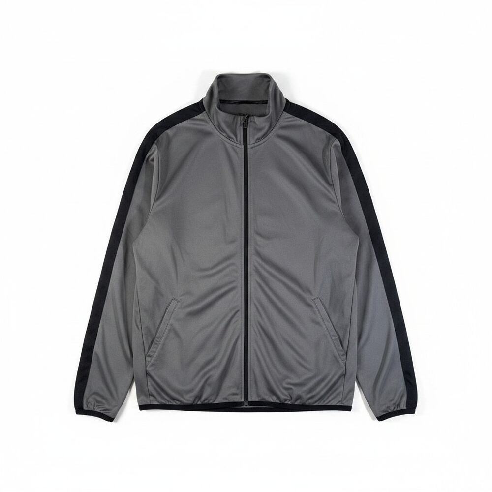 PBX Pro Mens Full Zip Athletic Track Jacket Color Block Gray Black L Blokecore